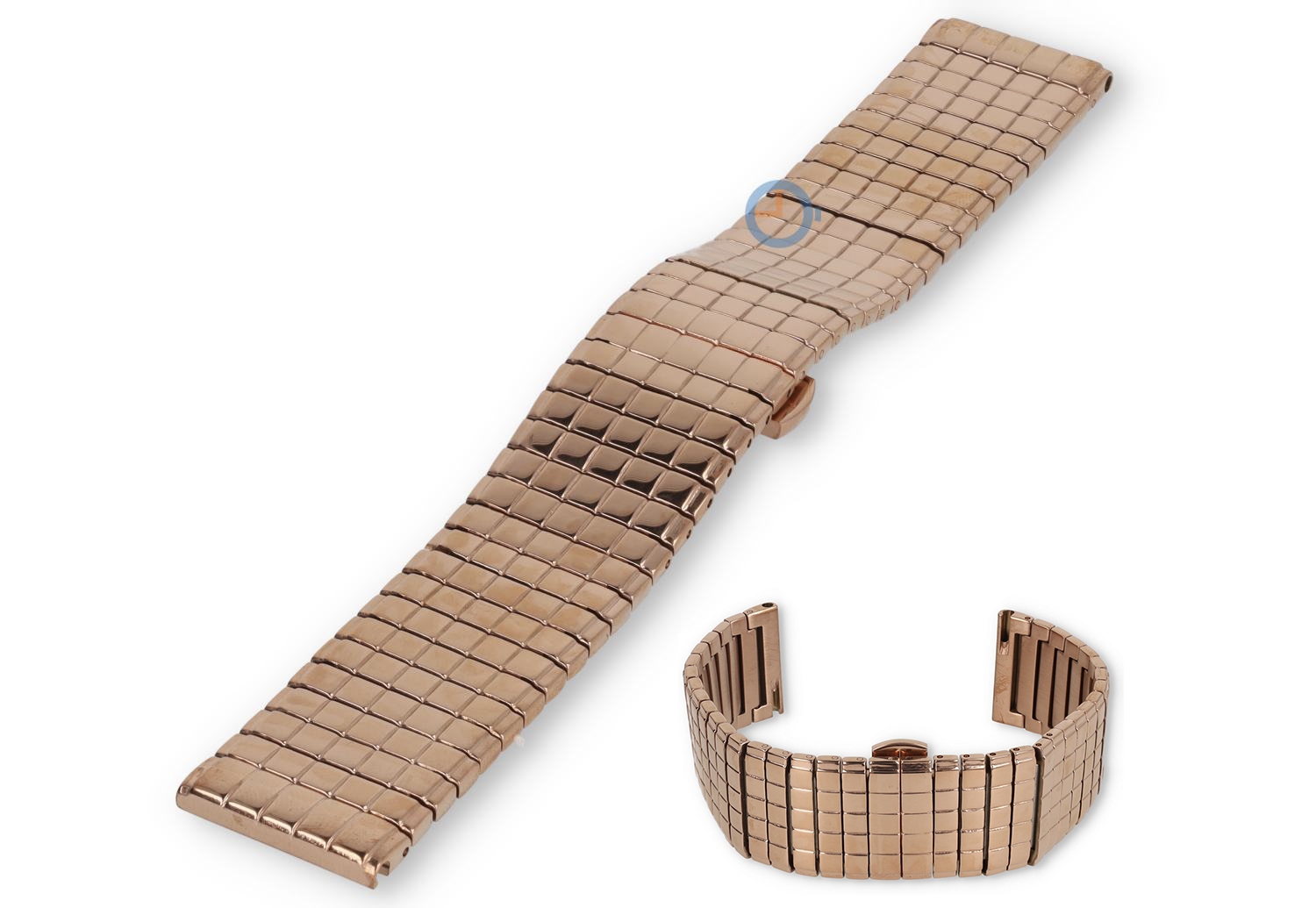 Blockmuster Stahl Uhrenarmband - 22mm - rosÃ©gold
