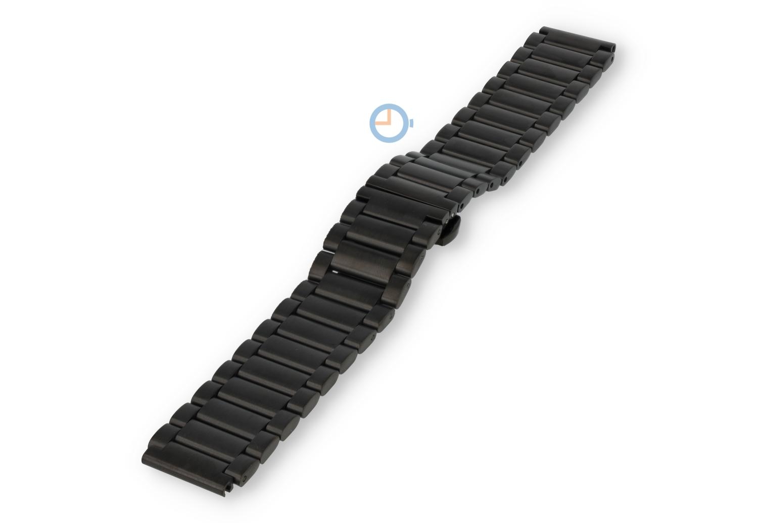 Mattschwarzes Uhrenarmband aus Stahl - 18mm
