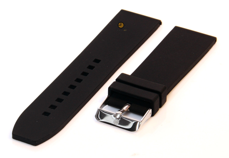 Uhrenarmband 24mm Schwarz Silikon