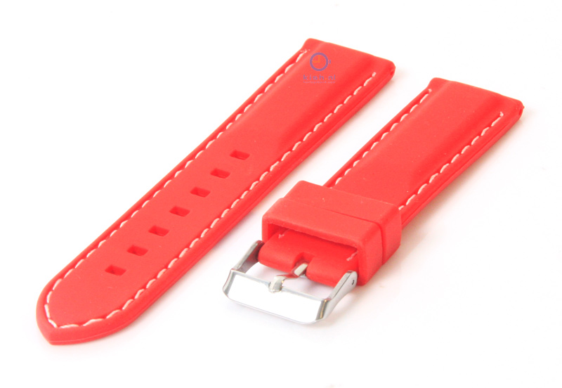 Uhrenarmband 22mm rot Kautschuk