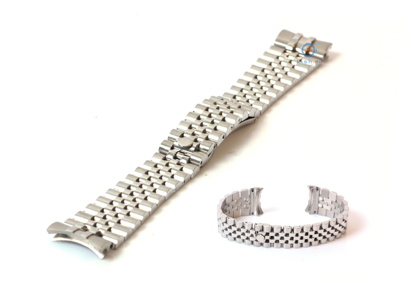 Rolex style Uhrenarmband 20mm Edelstahl silber