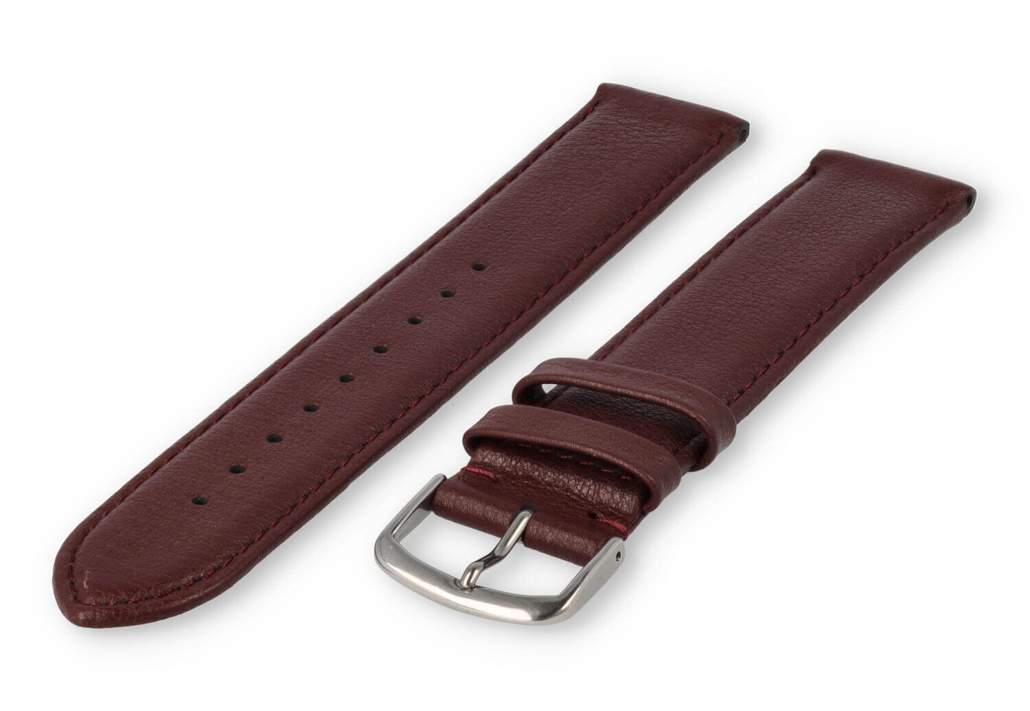 XL glatt Lederband - 22mm - bordeaux