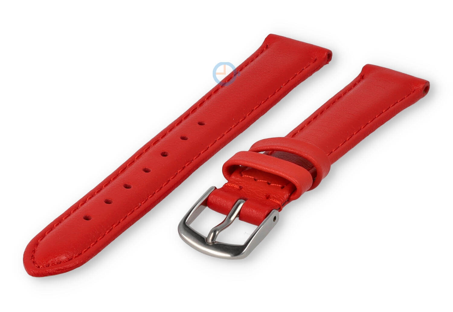 14mm Uhrenarmband glatt Leder - Hellrot