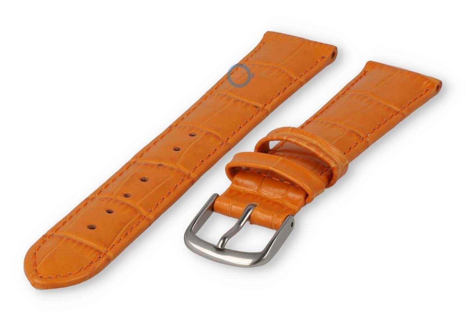 Lederband mit Krokoprint - 18mm - Orange