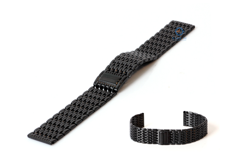 Uhrenarmband 18mm mattschwarzer Stahl