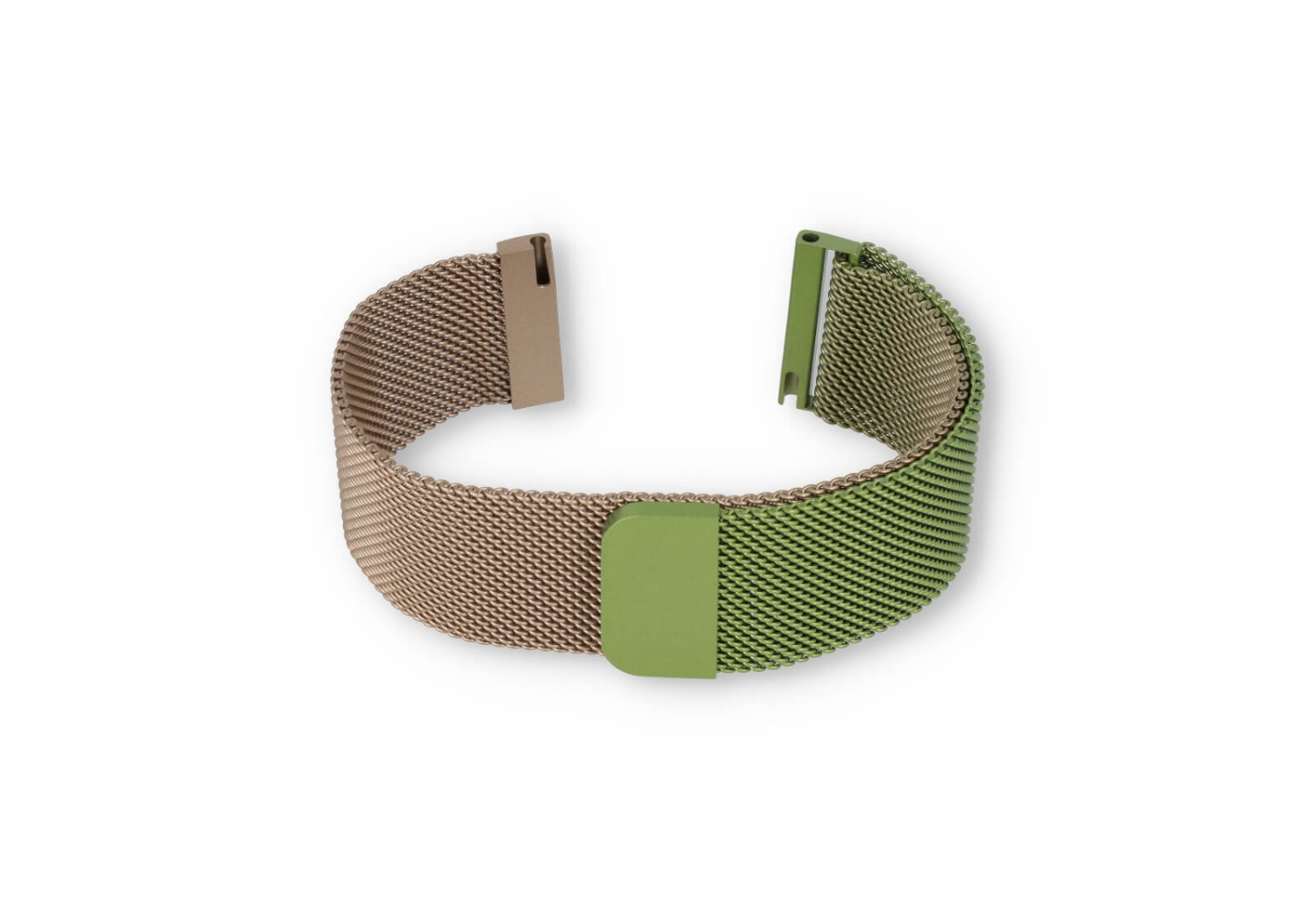 Milanese 20mm horlogeband - groen/champagne