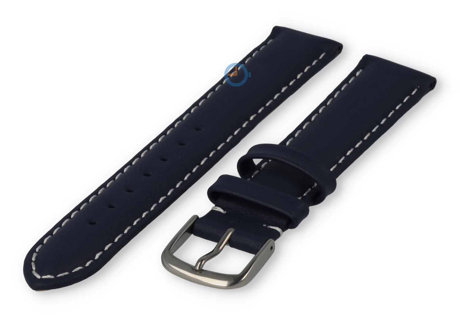 Ungerade Größe Uhrenarmband Leder - 17mm - marineblau