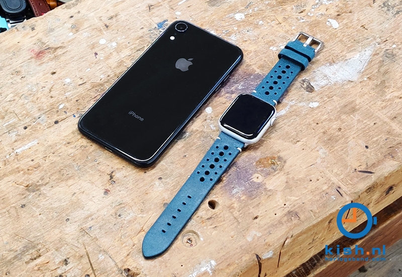 Apple Watch bandje perforated leer groen - 42/44/45mm