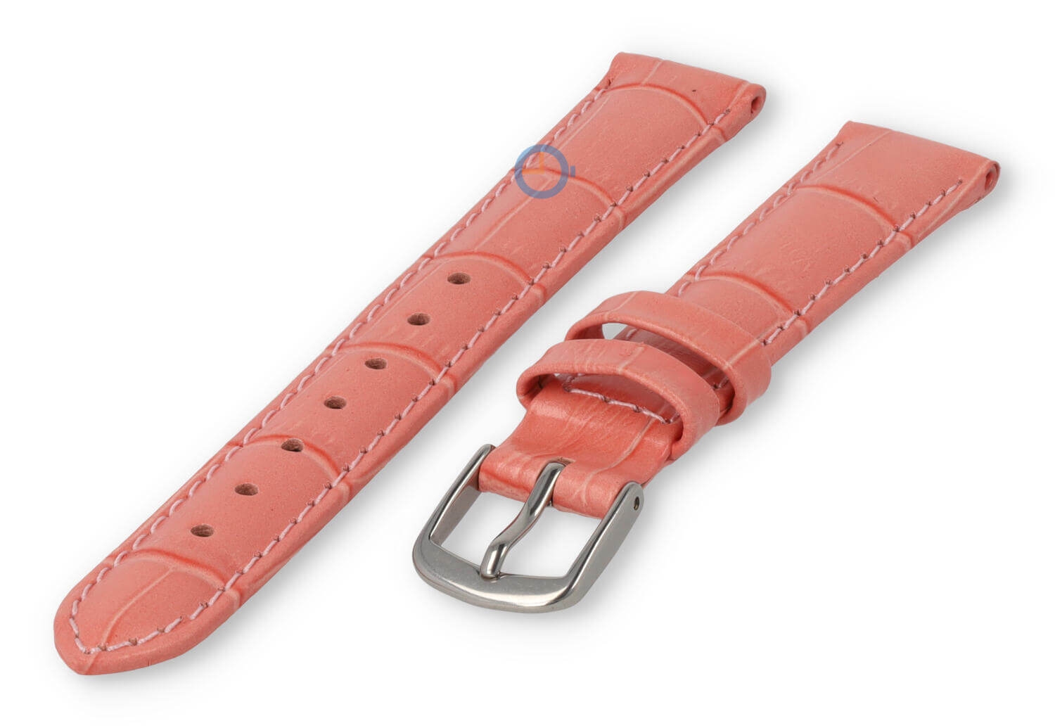 Lederband mit Krokoprägung - 12mm - Lachsrosa