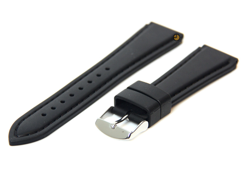 Uhrenarmband 18mm Schwarz Kautschuk