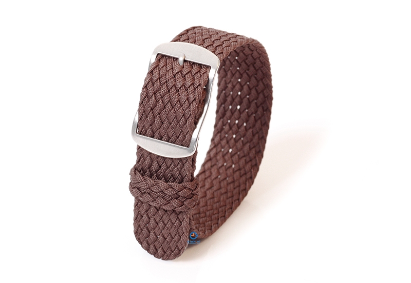 Perlon Uhrenarmband 18mm dunkelbraun