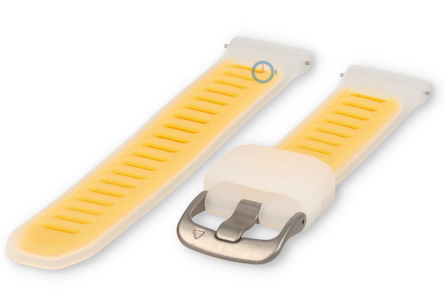 18mm Uhrenarmband Garmin Forerunner 265s - transparent/gelb