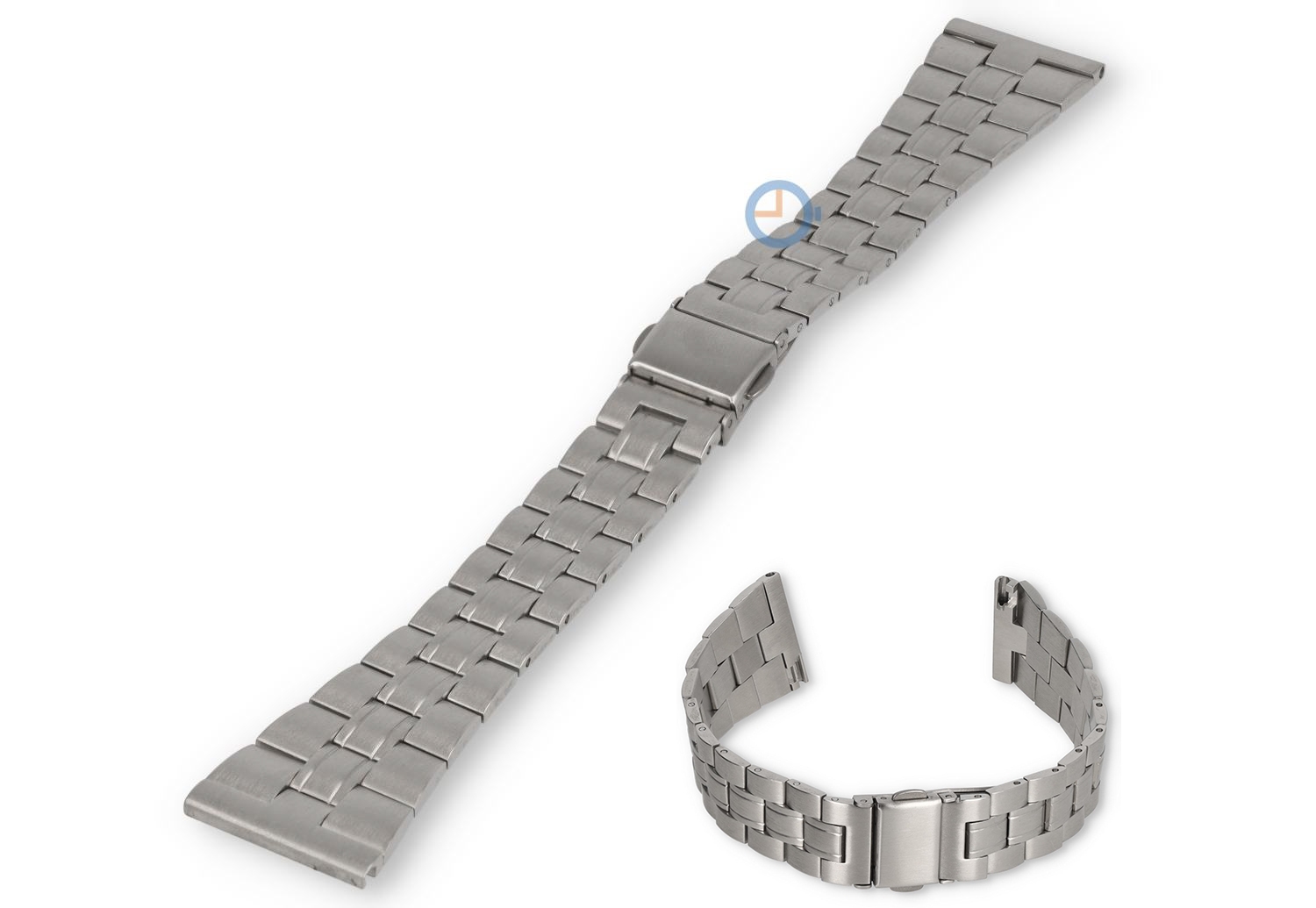 22/18mm Uhrenarmband matt Stahl - Silber