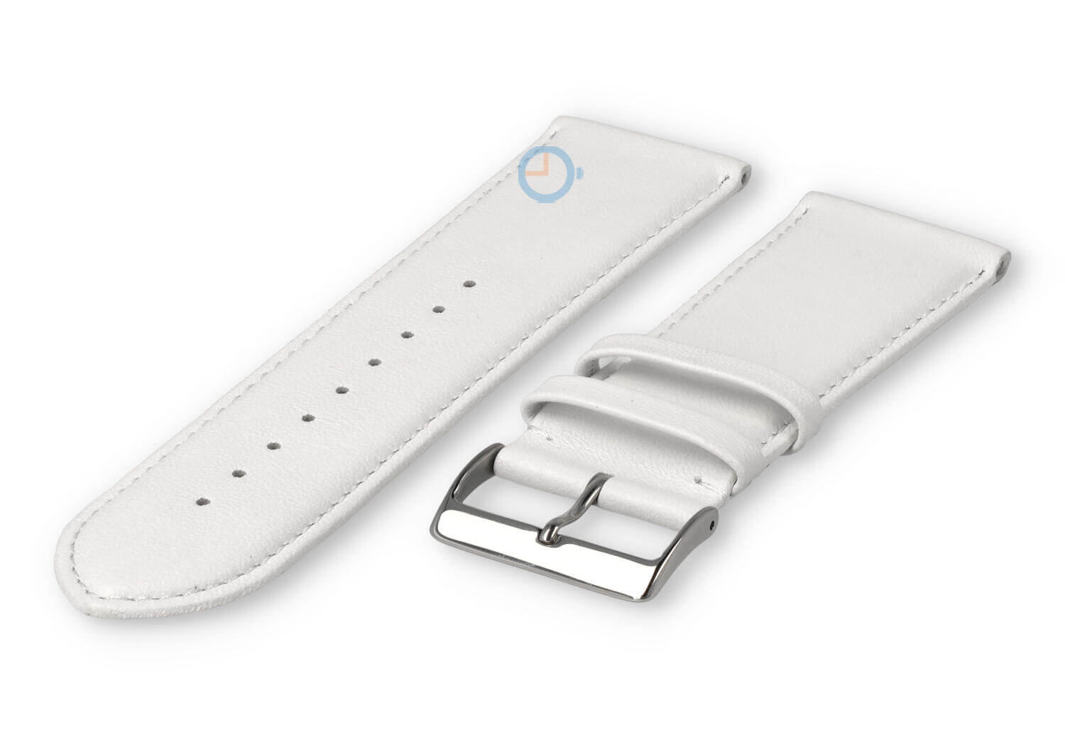 26mm Uhrenarmband glatt Leder - weiß