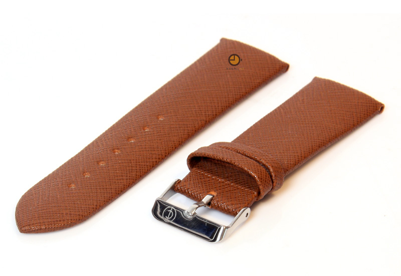 Uhrenarmband 22mm Hellbraun Leder mit Leinwand - Look