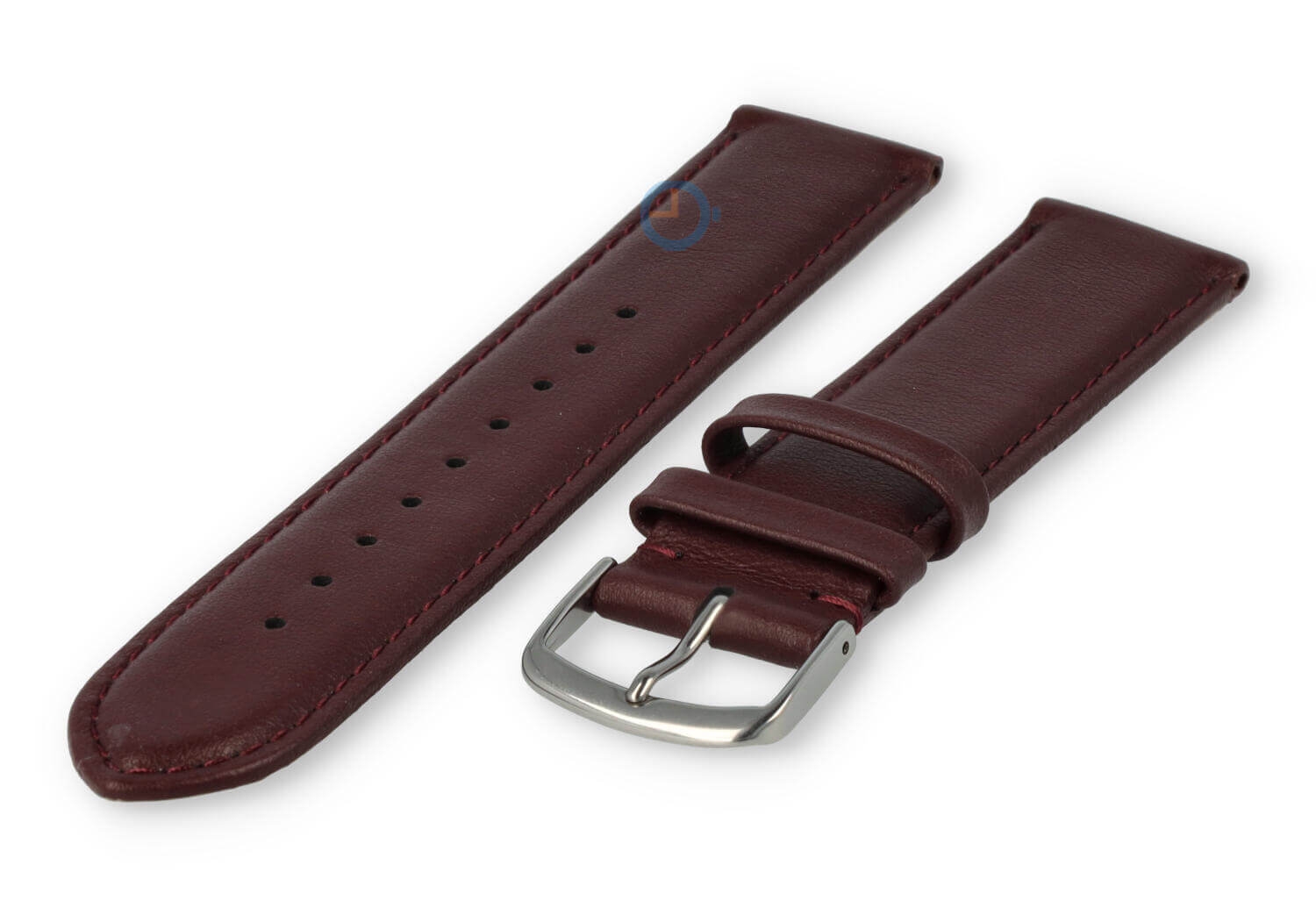 20mm Lederband mit Naht - bordeaux