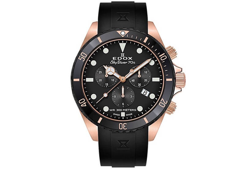 Edox SkyDiver 10238 Uhrenarmband schwarz