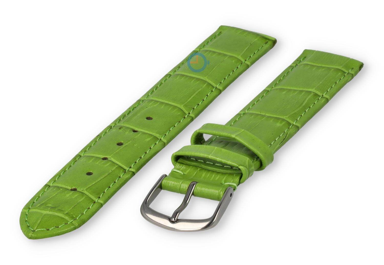 Krokoleder Extra langes Uhrenarmband - 18mm - Grasgrün