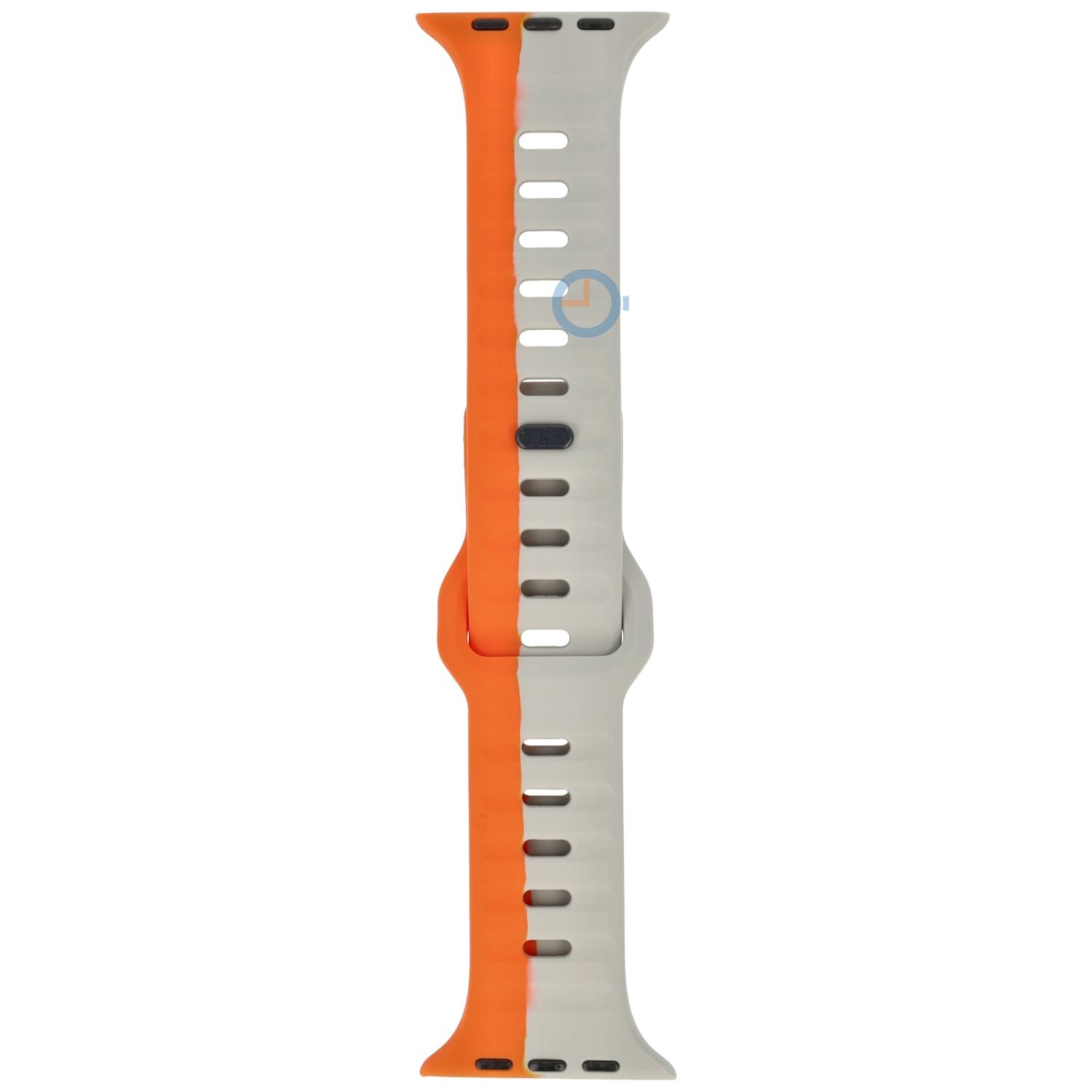 Silikon Uhrenarmband Apple Watch 45mm - grau orange