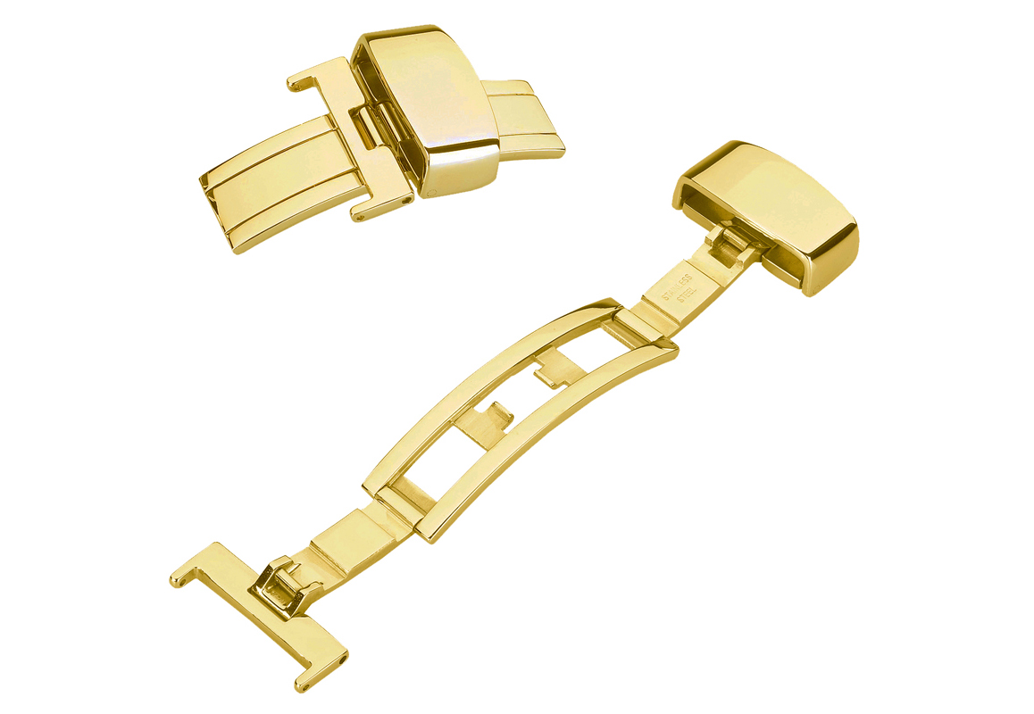 doppelte FaltschlieÃŸe 14mm Gold