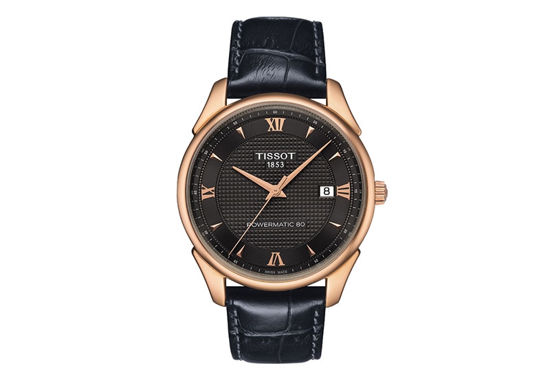 Tissot Uhrenarmband T9204077606800 grau Leder
