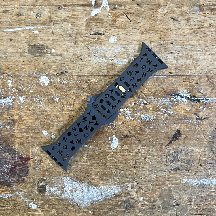 Letter siliconen bandje - Apple Watch 41mm - Donkergrijs