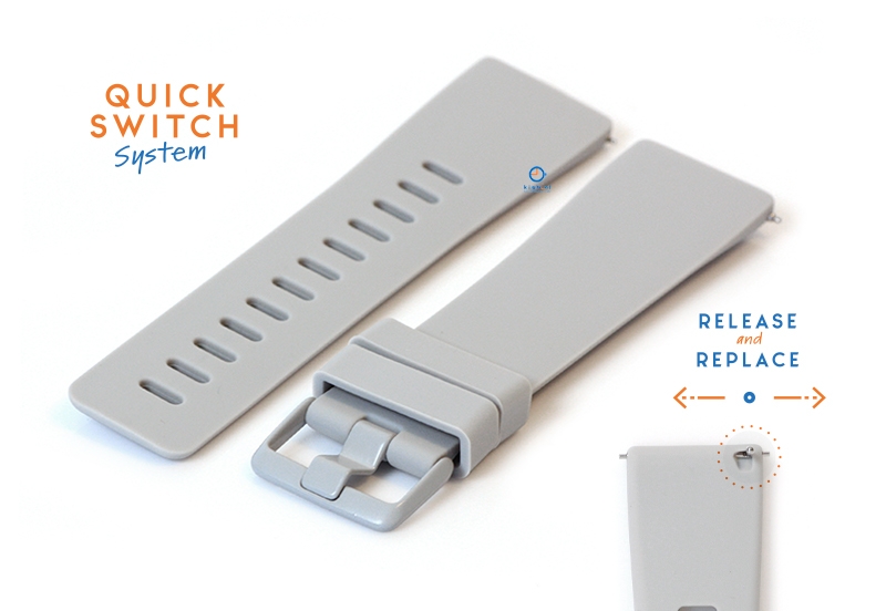 Silikon Uhrenarmband - 23mm grau