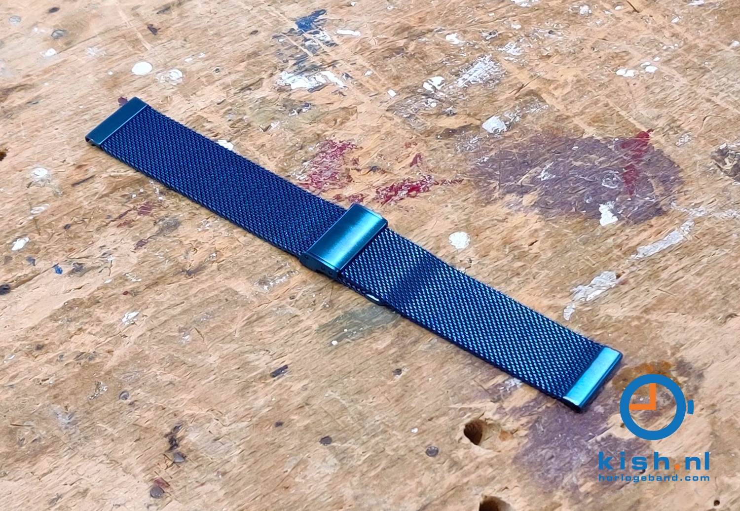 orlogeband 22mm milanees blauw - Quick Switch (FIJN)