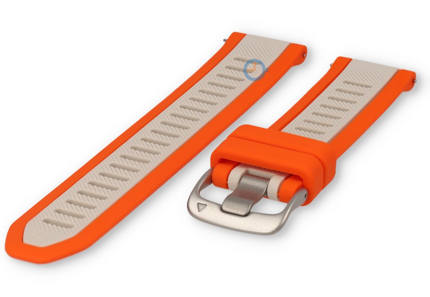 20mm Uhrenarmband Garmin Forerunner 165 - orange/weiÃŸ