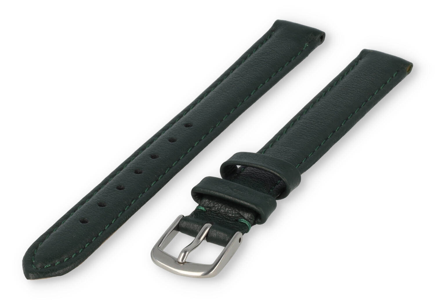 XL glatt Lederband - 12mm - dunkelgrün