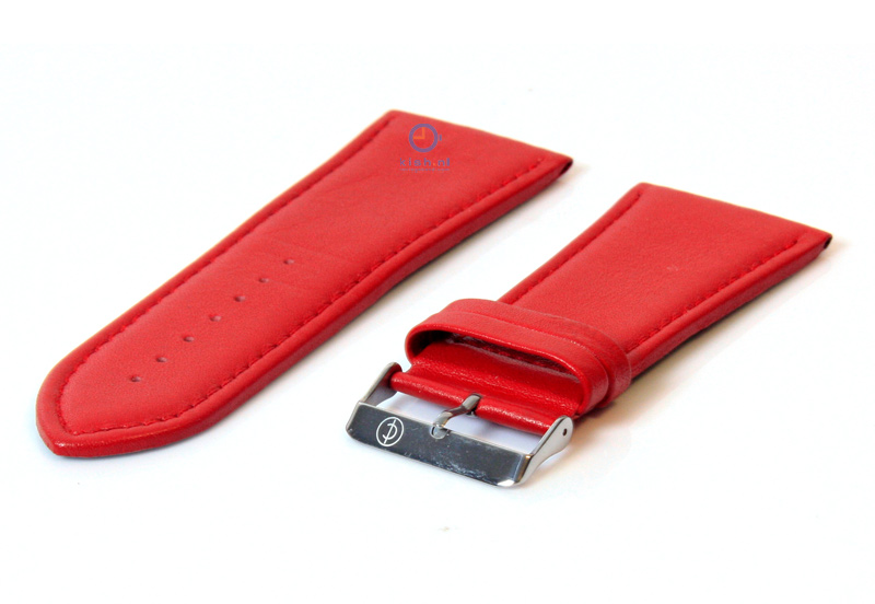 Rot 34mm Glatte Uhrenarmband Leder
