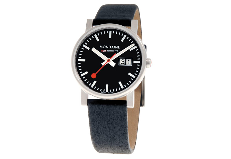 Mondaine 18mm Uhrenarmband Schwarz matt