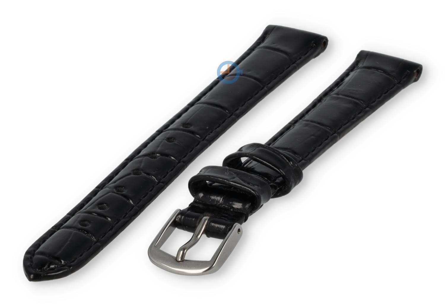 XL Uhrenarmband aus Leder - 14mm - schwarz