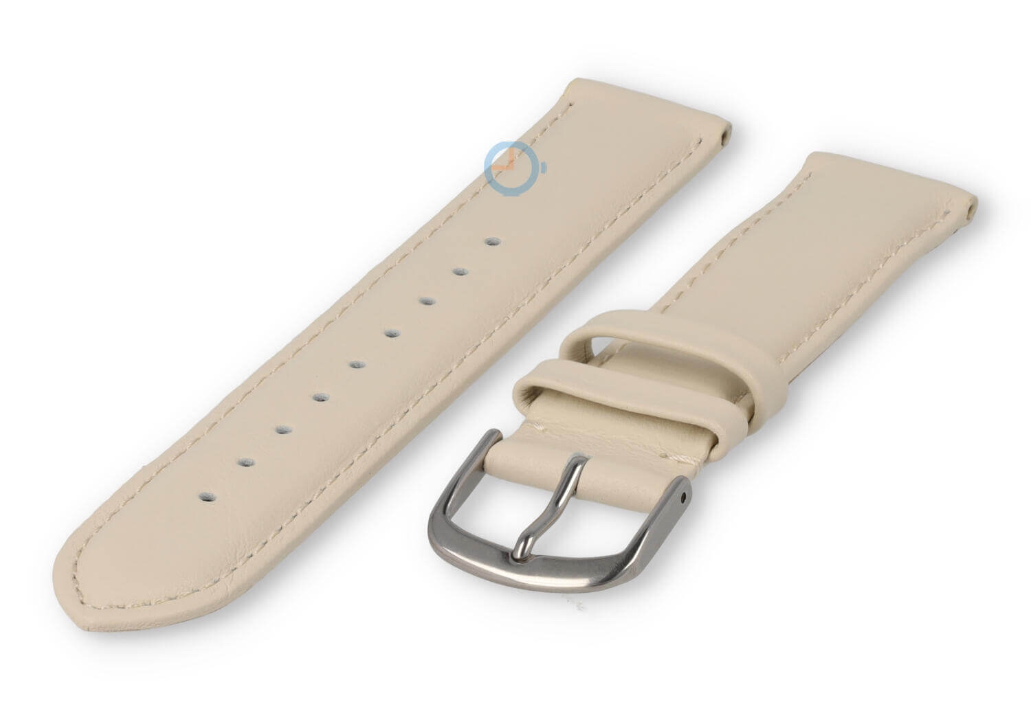 18mm Lederband mit Naht - creme