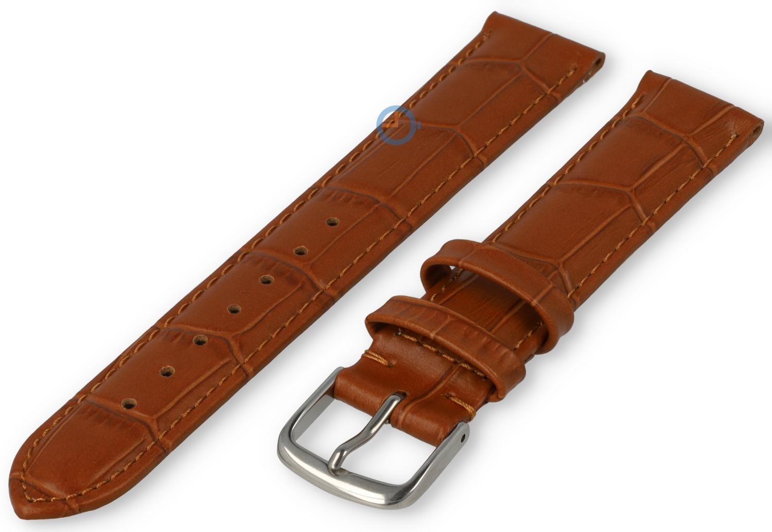 Uhrenarmband 13mm - Kroko Leder - cognacbraun