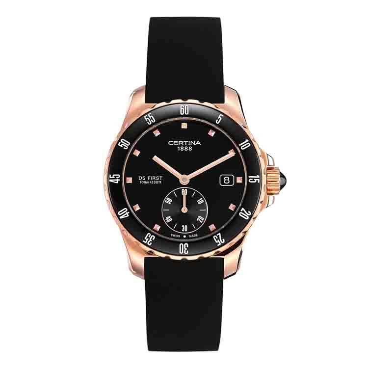 Certina Band C0142353705100A schwarzes Kautschuk ohne Schließe