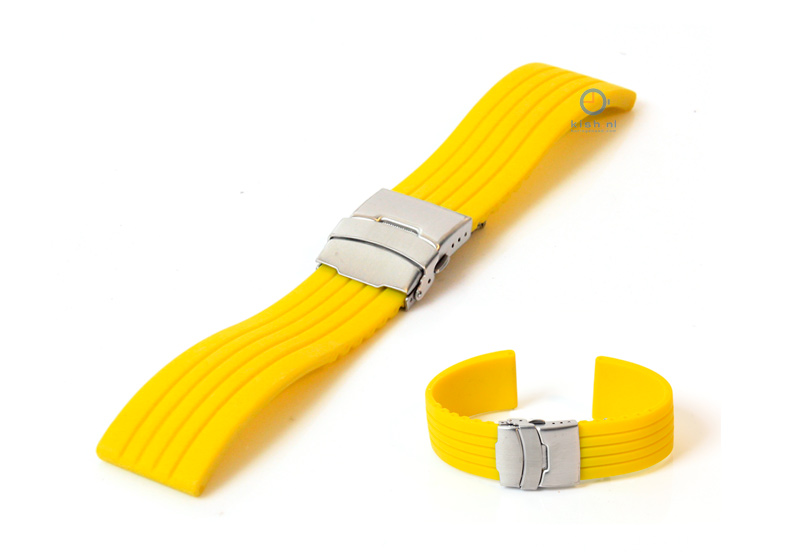 Uhrenarmband aus Gummi 24mm gelb