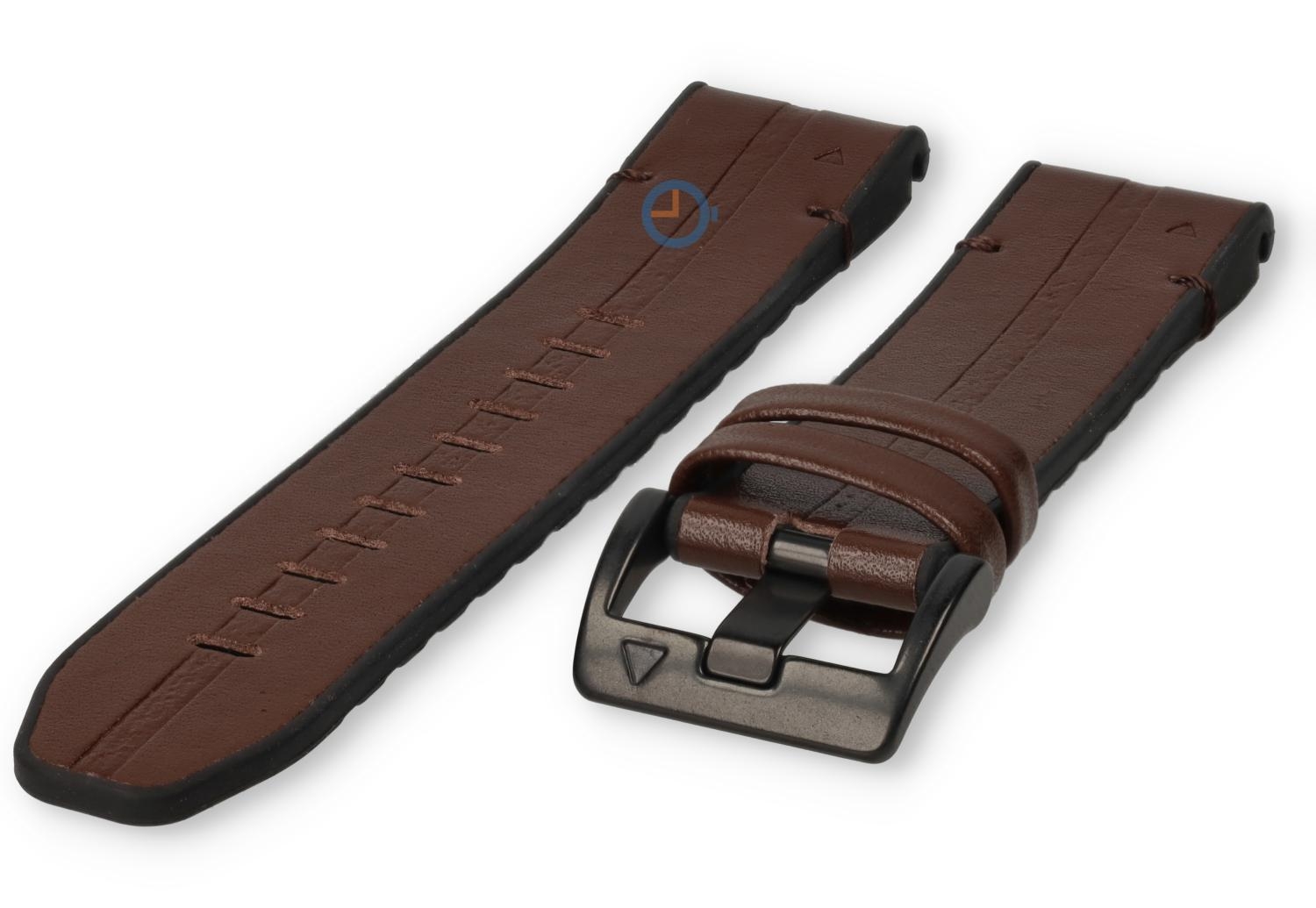 Hybrid Armband - Silikon/Leder - 26mm - braun