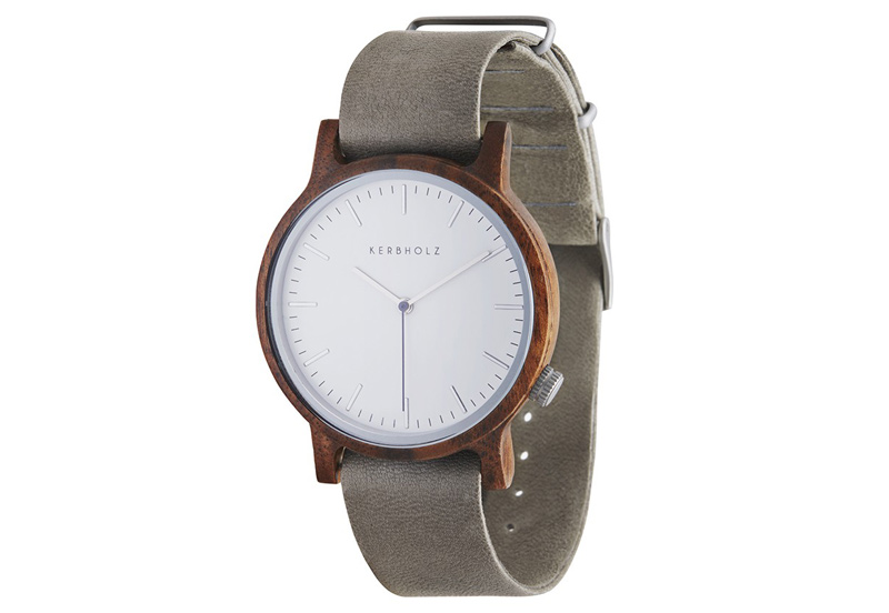 Kerbholz Walter Uhrenarmband Walnut Concrete Grey