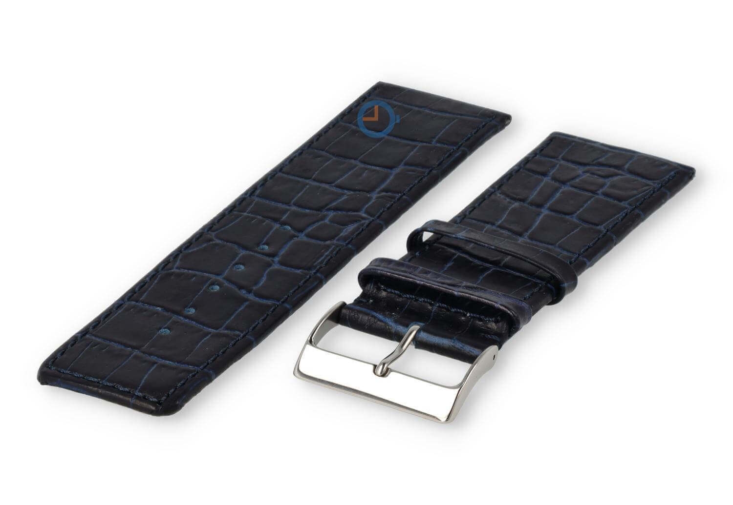 Luxus Kroko Uhrenarmband - 30mm - dunkelbraun