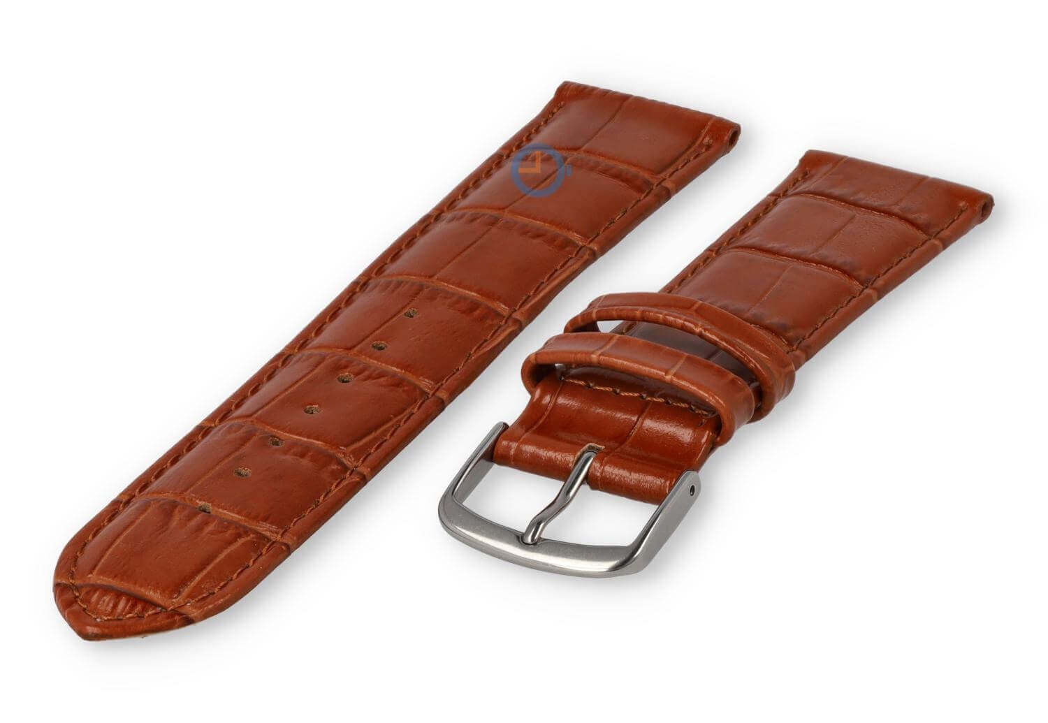 Gepolstertes Lederband - 22mm - braun