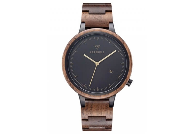 Kerbholz Uhrenarmband Lamprecht Walnut Gold
