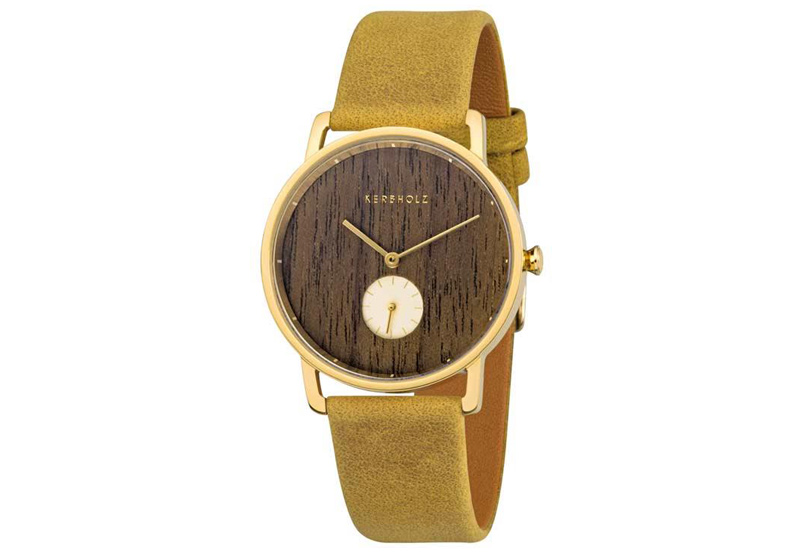 Kerbholz Frida Uhrenarmband walnut/mustard