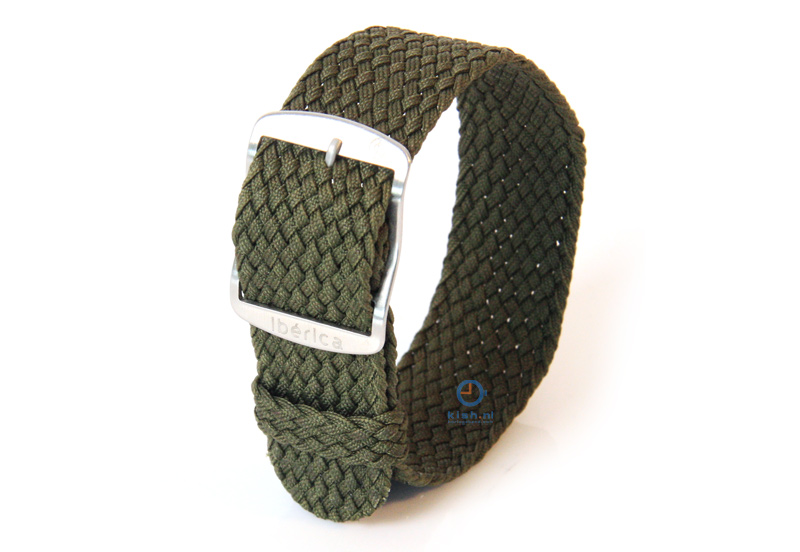 Perlon Uhrenarmband 22mm dunkelgrün