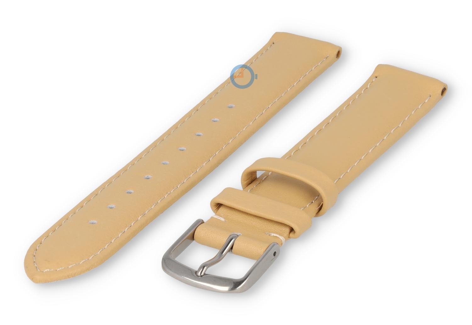 16mm Lederband mit Naht - vanille
