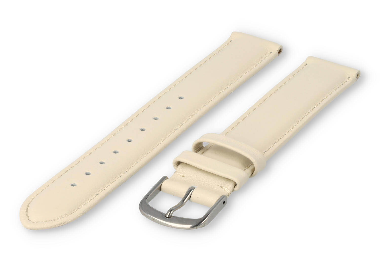 XL glatt Lederband - 18mm - creme