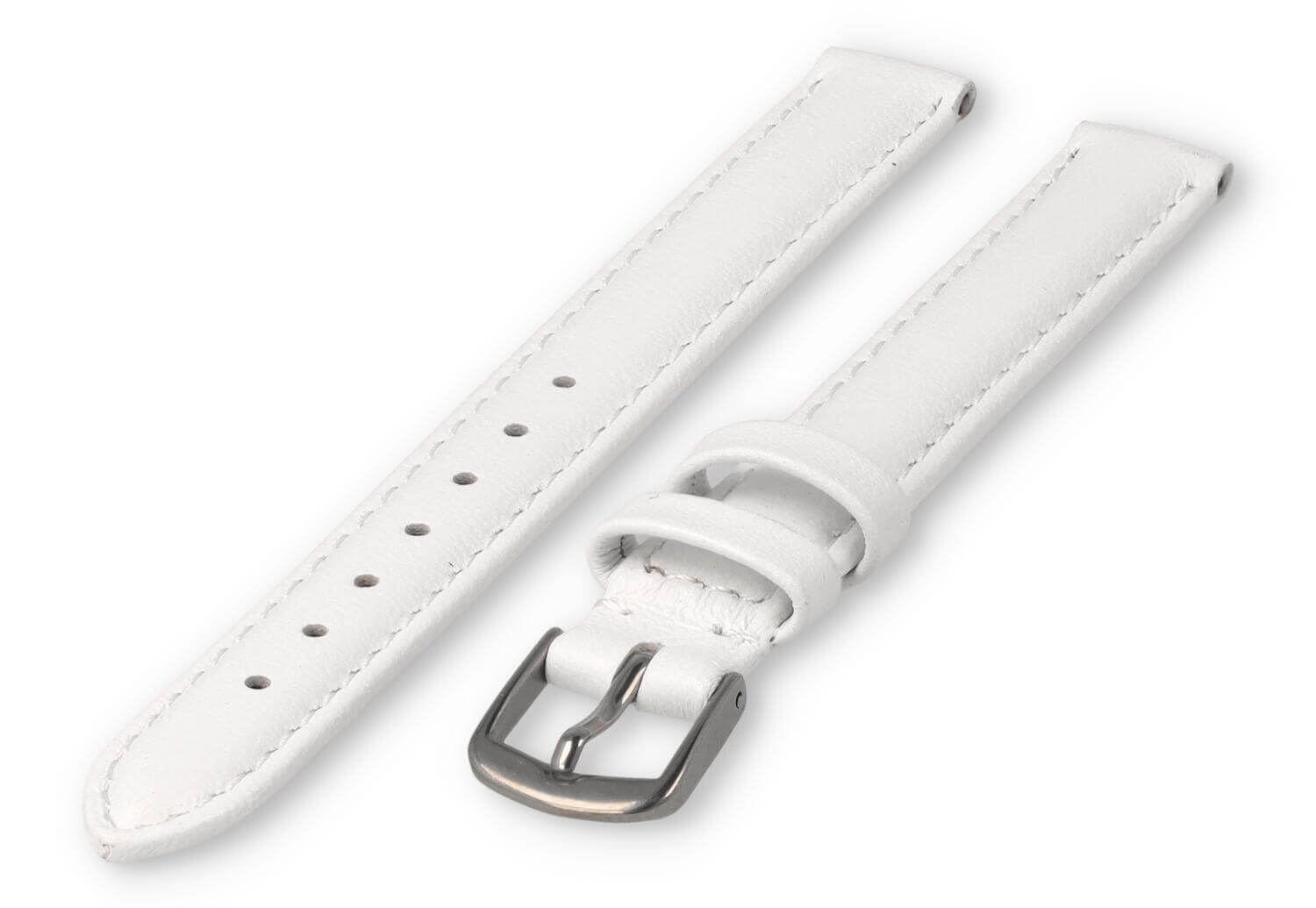 XL glatt Lederband - 12mm - weiß