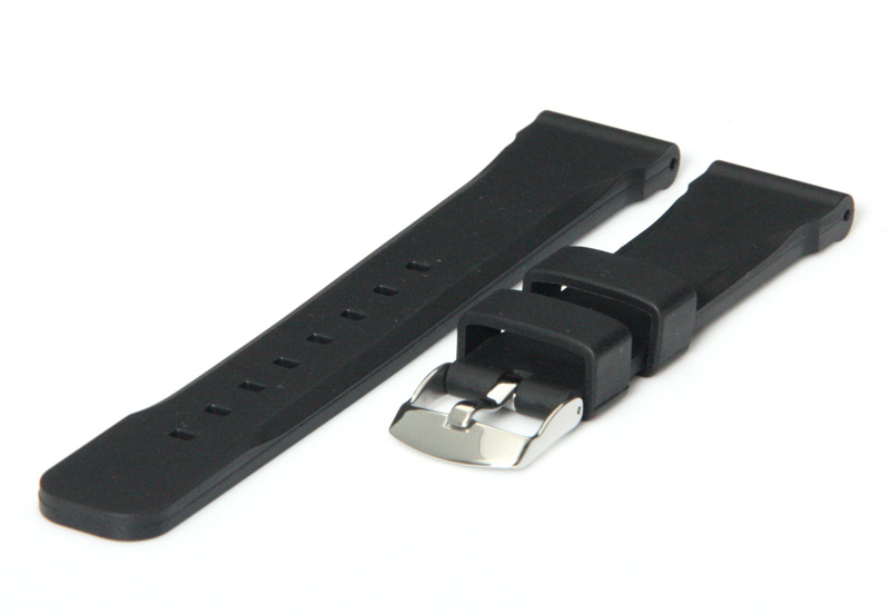 Uhrenarmband 18mm Schwarz Kautschuk