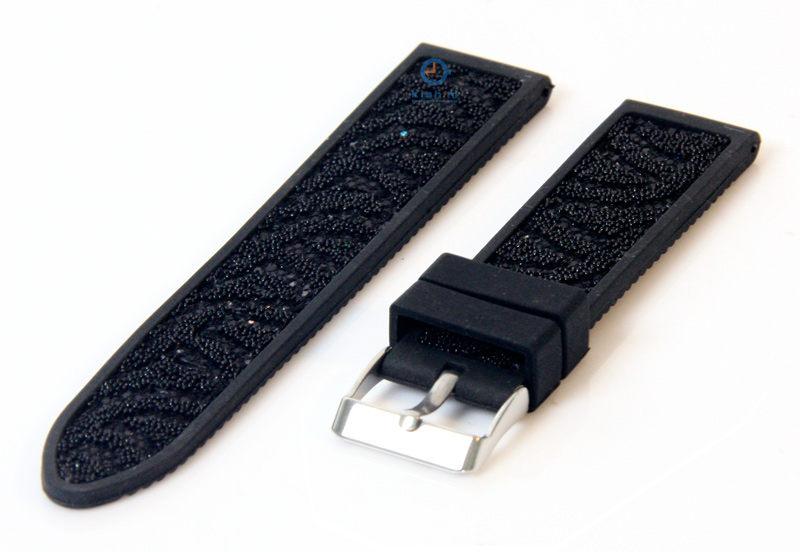 Uhrenarmband 22mm schwarz Kautschuk
