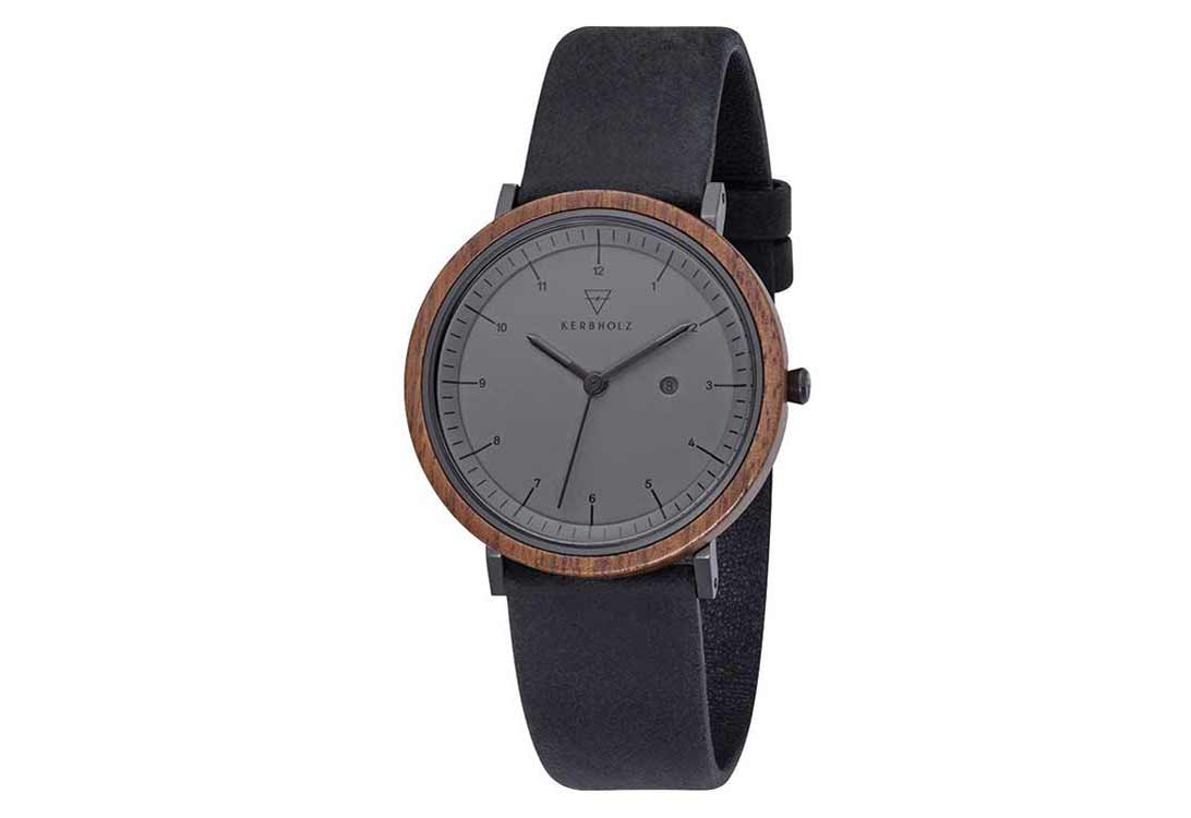 Kerbholz Uhrenarmband Amelie Walnut Midnight Black